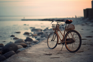 Fototapeta premium bicycle on the beach