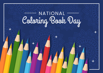 National Coloring Book Vector Illustration on 2 August with Colored Pencils to Draw Image in Flat Cartoon Hand Drawn Background Templates