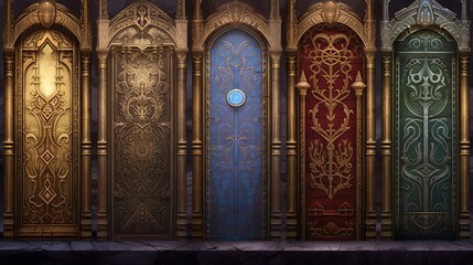 Obraz premium mystical doorways, digital art illustration