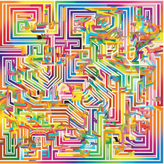 color maze with illustration effect