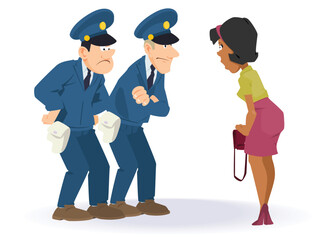 Cop and intruder. Illustration for internet and mobile website.