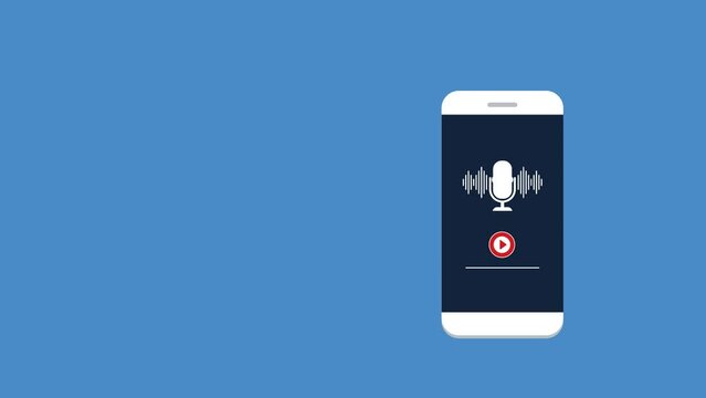 Podcast. Podcasting, online radio, music steaming concept. 2d animation, video clip.	
