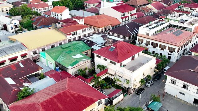 Aerial shot of the historic town of Vigan in the Philippines. Known for its Spanish colonial architecture