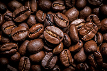 Naklejka premium Many coffee beans.