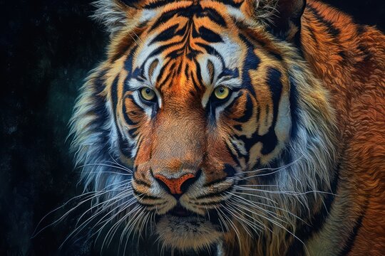 close up shot of a tiger, Tiger Portrait, Generative Ai