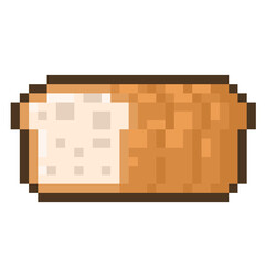 Pixel art bread icon illustration.