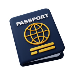 3D passport, identification document, Time to Travel concept.