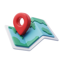 3D Location pin, Time to Travel concept. © Kannapat