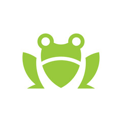 Negative space frog logo