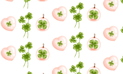 Seamless clover leaf pattern background