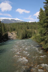 Fototapeta na wymiar Flow Along The Maligne River, Jasper National Park, Alberta