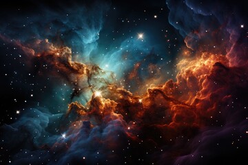 Obraz na płótnie Canvas Przerażająca, ale piękna podróż przez przestrzeń kosmiczną: niesamowita odyseja kosmiczna 2077 - Generative AI 3