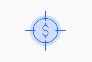 Geometric Money goal illustration in flat style design. Vector illustration and icon. 
