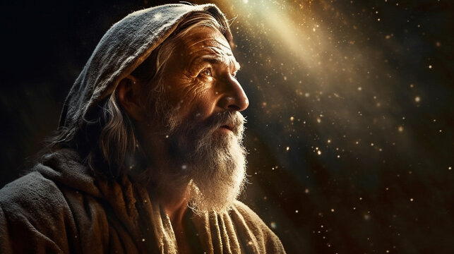 啓示を受ける預言者イメージ　AIイラスト