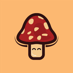 child mushroom logo design vector illustration.