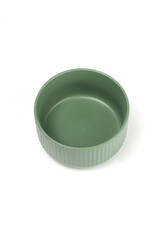 ceramic bowl green colour empty isolated on white 