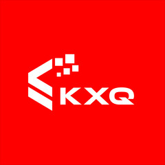 Obraz premium KXQ letter technology logo design on red background. KXQ creative initials letter IT logo concept. KXQ setting shape design. 