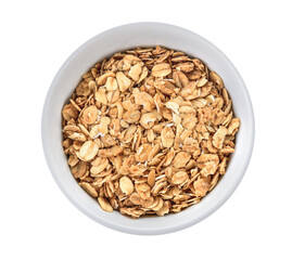 Bowl of muesli isolated on transparent png