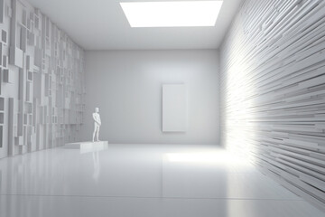 Fototapeta premium Interior, abstract white scene