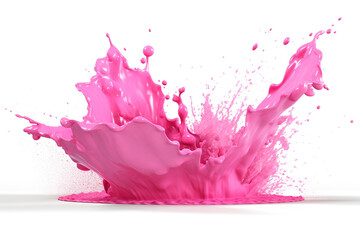 Pink paint splash, isolated on white background.