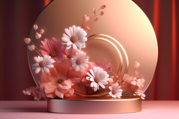 Minimalistic floral scene. Abstract background