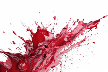 Red paint splash, isolated on white background.