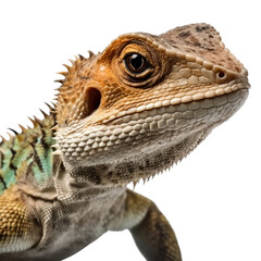 lizard, face shot, portrait, isolated on transparent background cutout, generative ai.