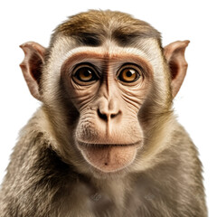 monkey, face shot, portrait, isolated on transparent background cutout, generative ai.