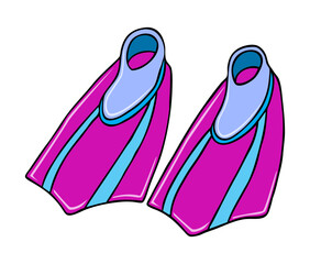 diving shoes vector illustration