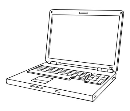 laptop sketch vector illustration