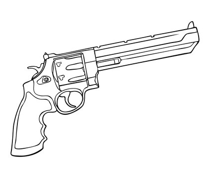pistol gun outline vector illustration