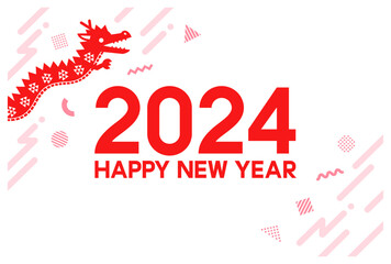 ポップな辰年の年賀状テンプレート