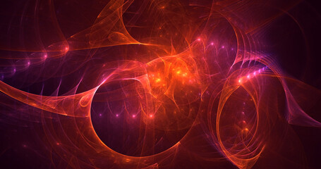 3D rendering abstract fractal light background