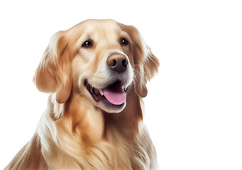 golden retriever isolated on color background with clipping path