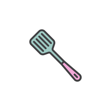 recommend clip art: Kitchen spatula filled outline icon