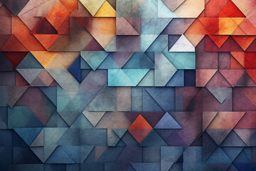 Textured Wallpaper colorfull background with geometric parts. AI generated