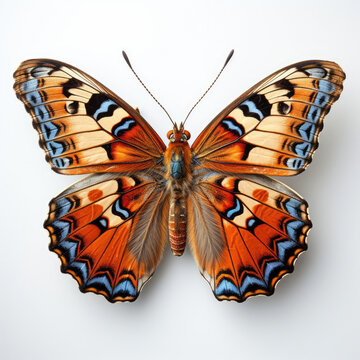 A Painted Lady Butterfly (Vanessa cardui) top-down view.