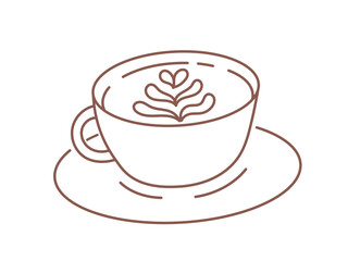 Coffee cup. Line icon. Editable outline stroke. Vector line.