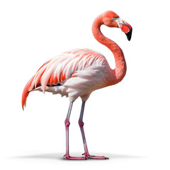 Fototapeta premium A vibrant Flamingo (Phoenicopterus) showcasing its pink feathers.