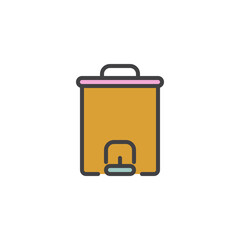 Pedal Dust bin filled outline icon