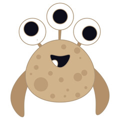 Cute monster color character funny design element