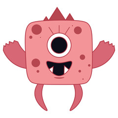 Cute monster color character funny design element