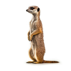Fototapeta premium A pensive Meerkat (Suricata suricatta) standing upright.