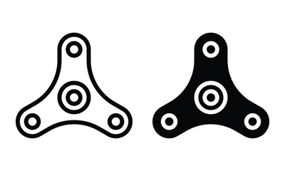 Fidget spinner icon with outline and glyph style. - obrazy, fototapety, plakaty