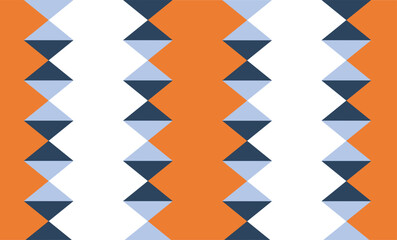 orange brown diamond with two tone blue diamond strip, diamond repeat pattern, replete image design for fabric printing, vertical strip
