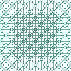 Geometric floral seamless patterns. Aqua Blue and white vector backgrounds. Simple illustrations