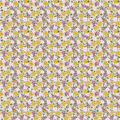 Fototapeta na wymiar Trendy seamless botanical textile pattern.Delicate floral print with small flowers for fabric or paper. Cute botanical flower pattern hand drawn vector, ditsy style, trendy textile print