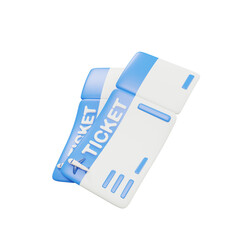 ticket airplane travel 3d icon illustration