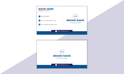 Business Card, Simple Creative Business Card Template, Personal Business Card Layout, Simple Flat Creative and Clean Design, Double-Sided Rectangle Size Business Card Mockup, Visiting Card design.