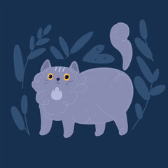 Obraz na płótnie Canvas Cartoon vector illustration of cat